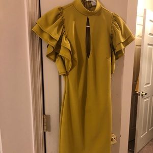 Green Cocktail Dress with Oval Opening